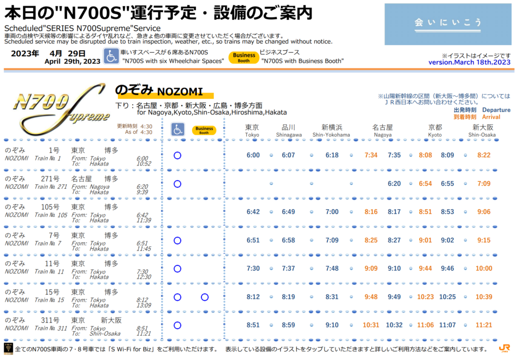 1日50本！東海道・山陽新幹線N700S固定運用の時刻表 | 癒し旅